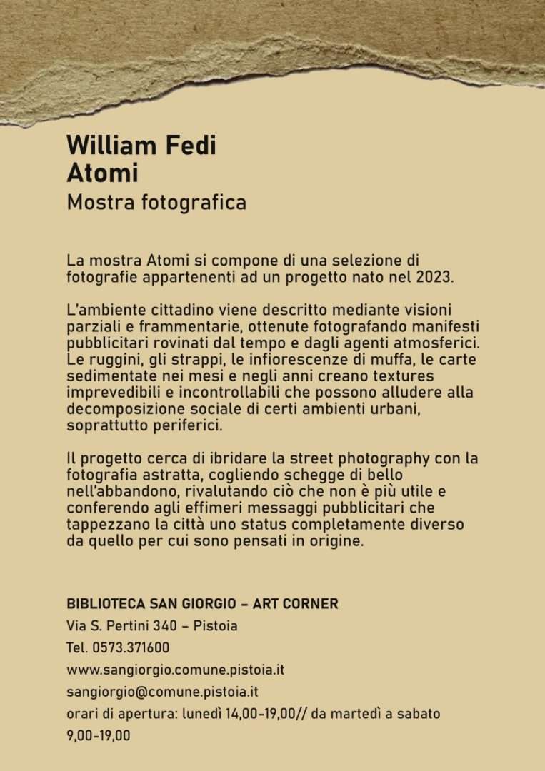 atomi mostra fotografica william fedi 
