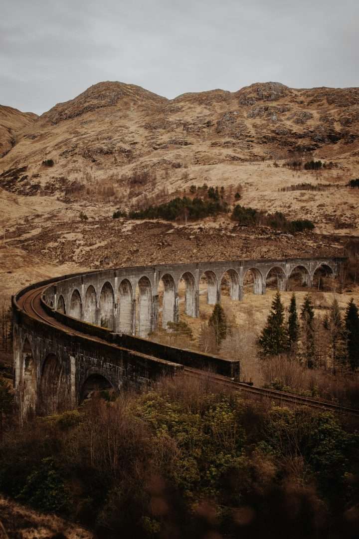 binario 9 e 3/4. Treno per Hogwarts. Treno a vapore in Scozia