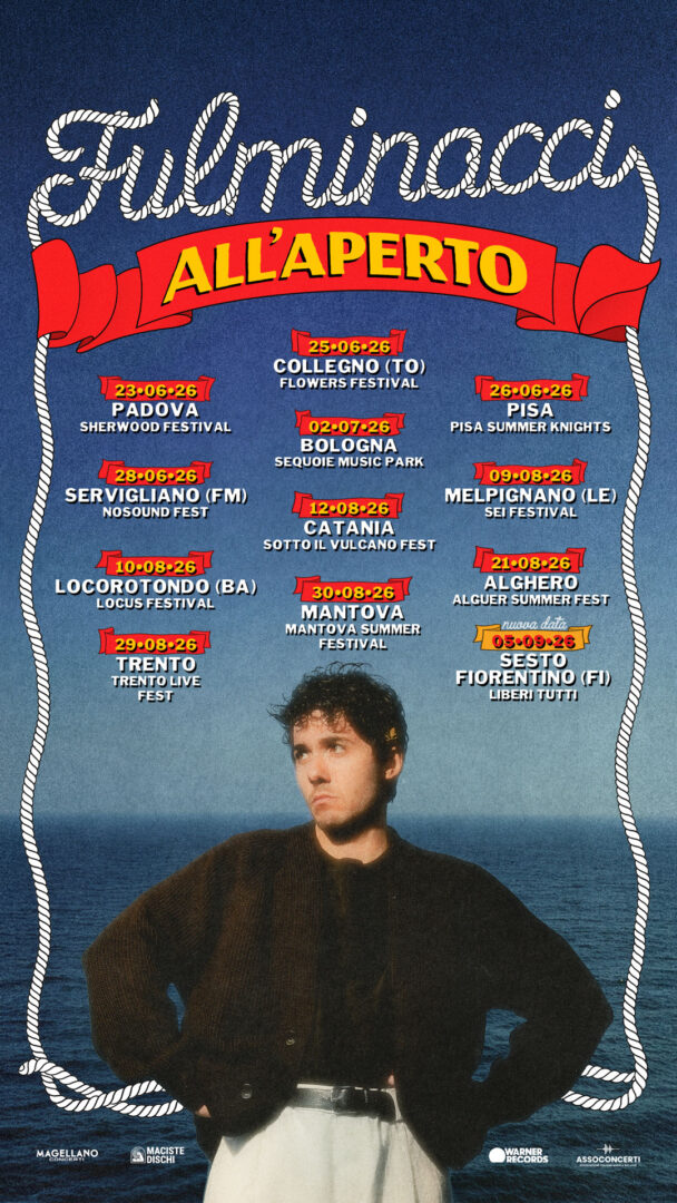 Fulminacci torna sul palco con il suo “FULMINACCI ALL’APERTO”, il 2 luglio, sarà al Sequoie Music Park a Bologna.